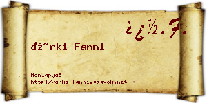 Árki Fanni névjegykártya